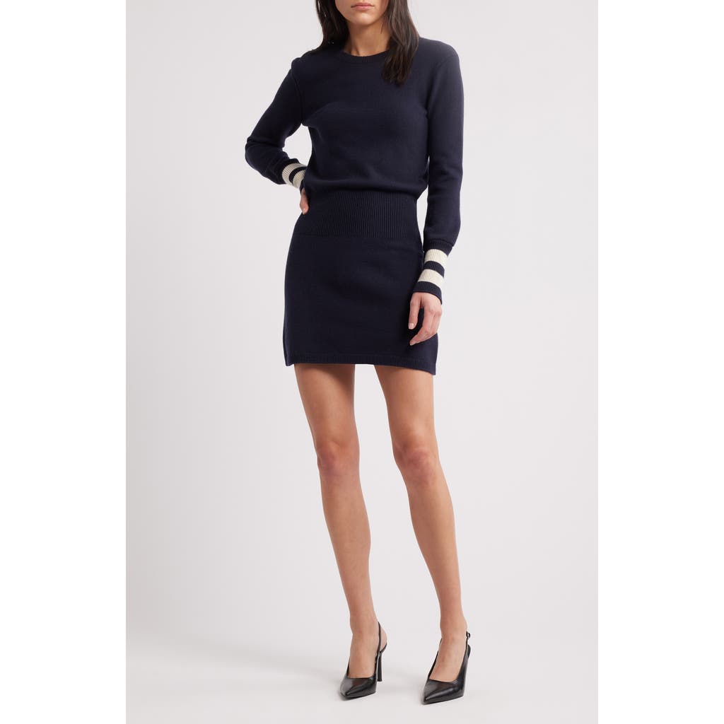 Frame The Club Cashmere Blend Sweater Minidress In Black