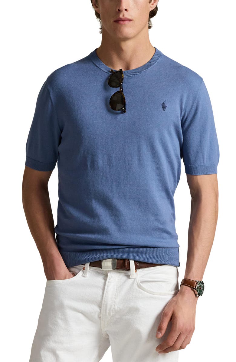 Polo Ralph Lauren Short Sleeve Cotton Crewneck Sweater, Main, color, 