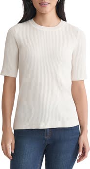 Jones New York Rib Short Sleeve Sweater