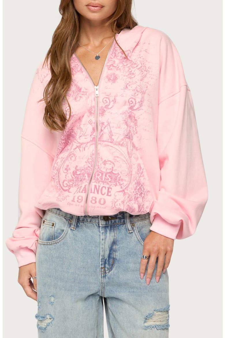 France 1980 Graphic Full Zip Hoodie, Main, color, LIGHT-PINK