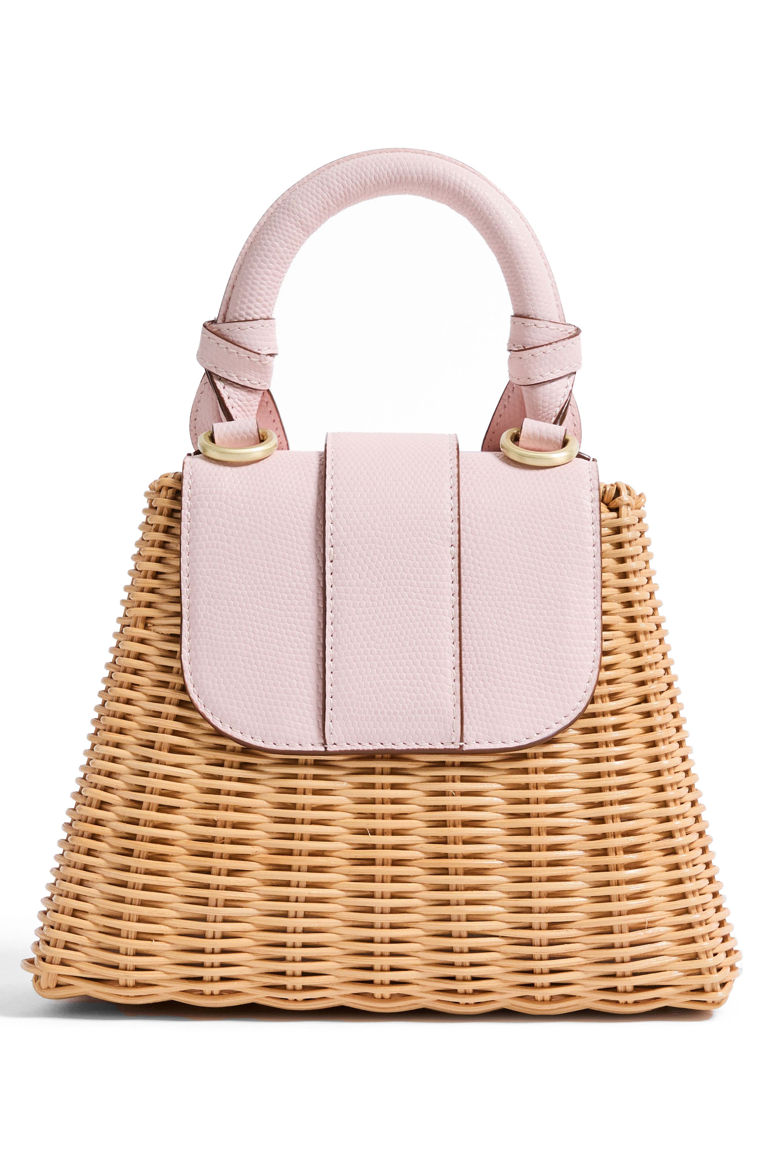 Pamela Munson The Lady Rattan Handbag, Alternate, color, Blush