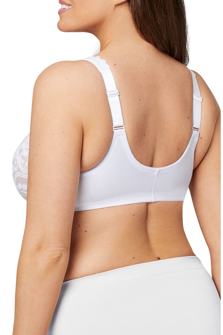 WonderWire® Front Close Stretch Lace Underwire Bra, Alternate, color, WHITE