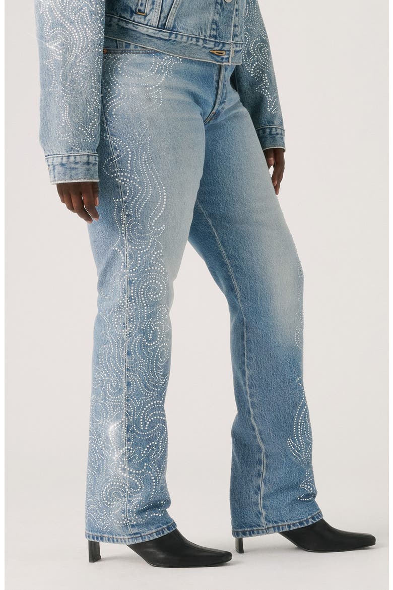 501® Curve Embellished High Waist Straight Leg Jeans, Alternate, color, DENIM VENOM CURVE
