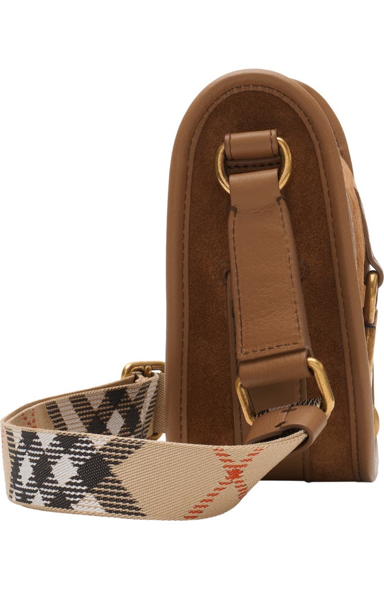 Burberry Mini B Clip Messenger Bag, Alternate, color, Hazel Brown