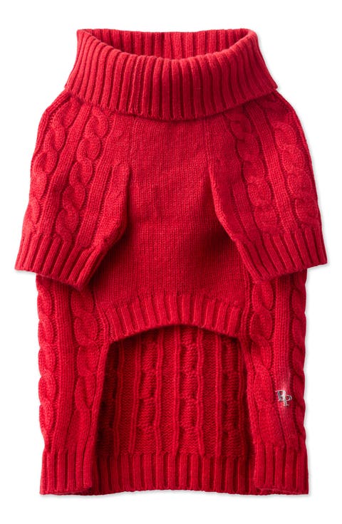 Gable Cable Knit Cashmere & Wool Pet Sweater