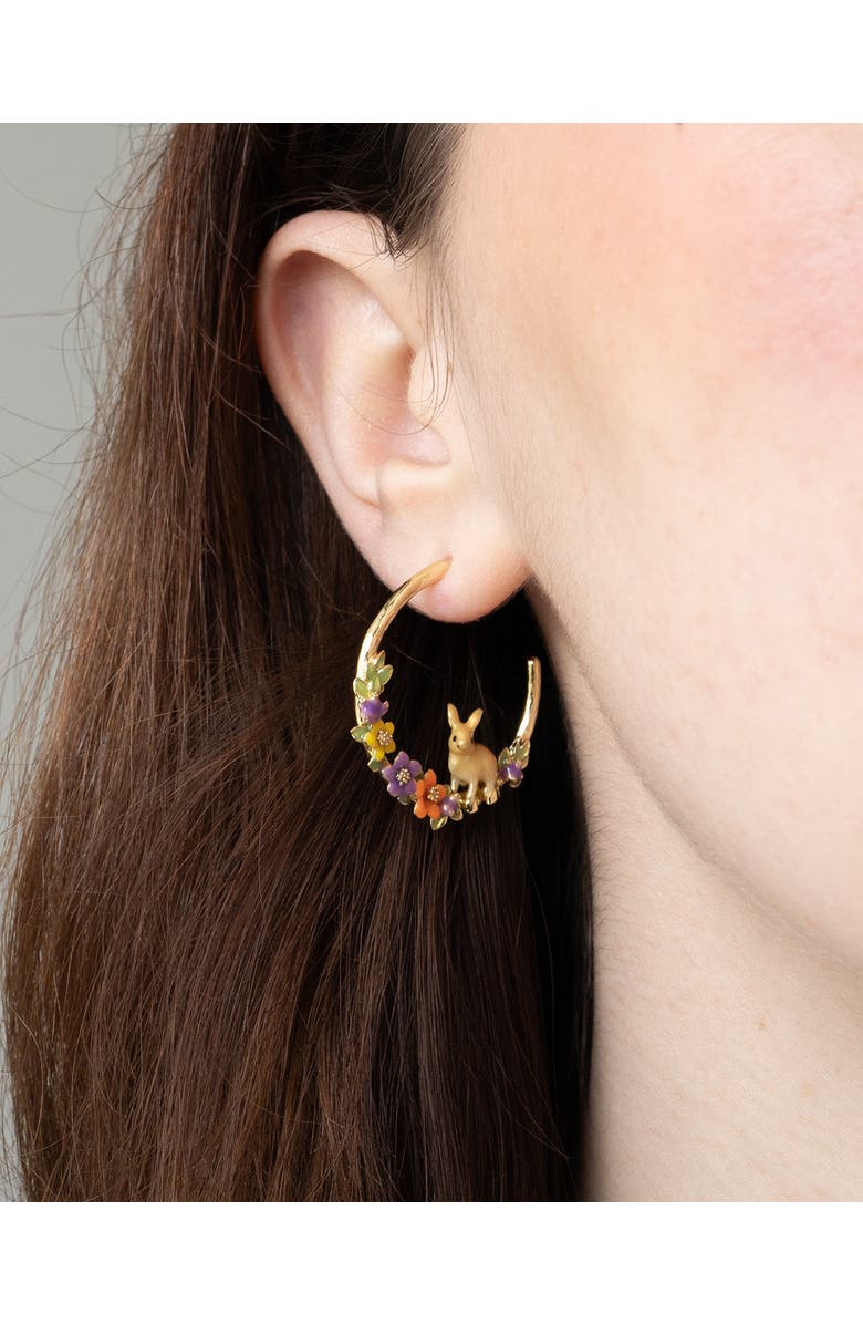 Bill Skinner Studio Flower Rabbit Hoops, Alternate, color, Rabbit