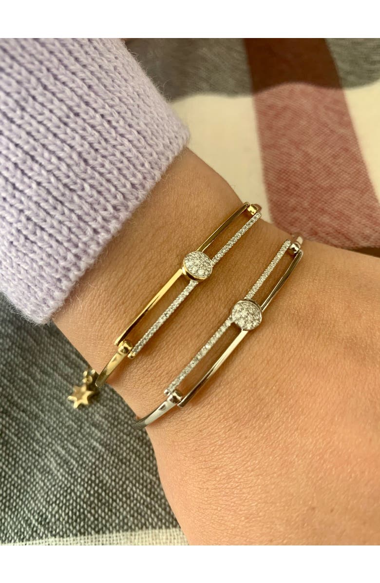 LuvMyJewelry Moonlit Phases Sterling Silver Diamond Bangle, Alternate, color,