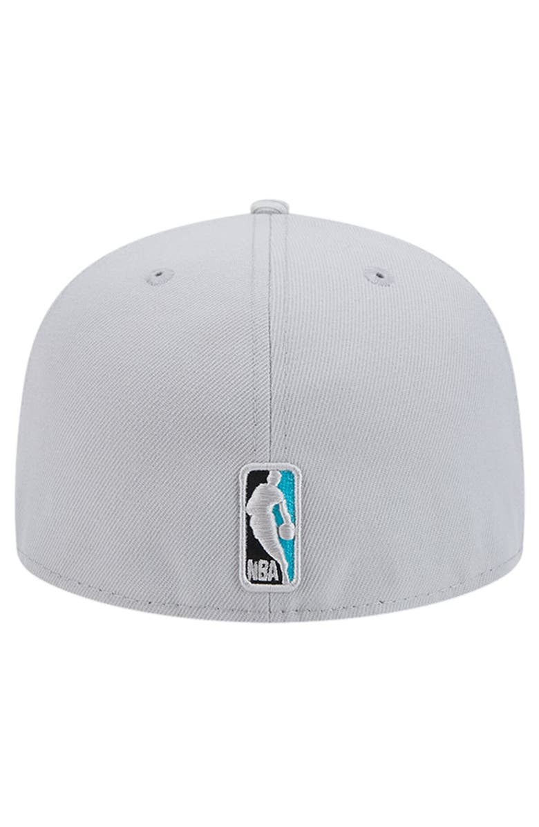 New Era Men's New Era Gray Charlotte Hornets Active Color Camo Visor 59FIFTY Fitted Hat, Alternate, color, 