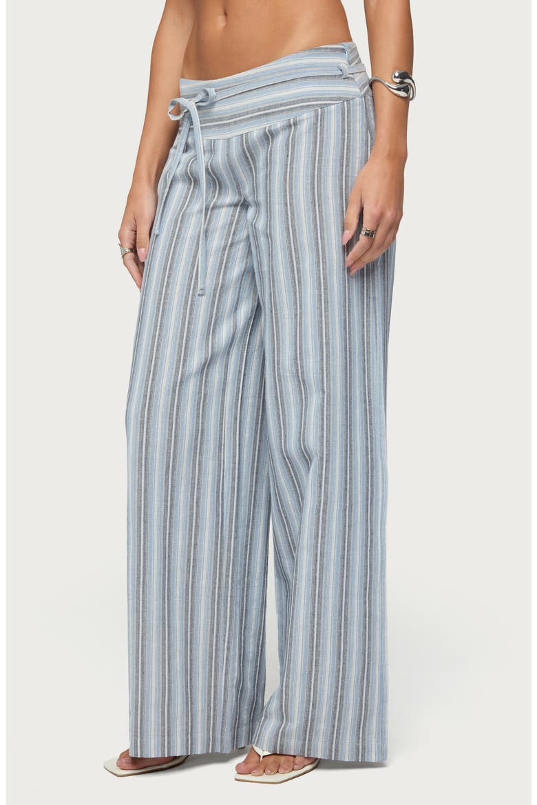 Chera Striped Wide Leg Pants, Alternate, color, BLUE