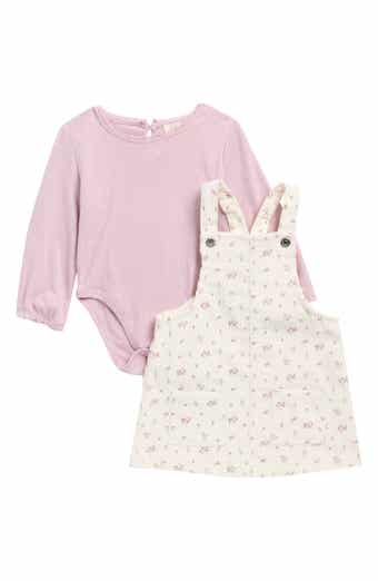 Long Sleeve Bodysuit & Corduroy Jumper Dress Set