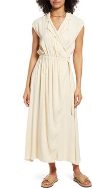 Halogen® Cap Sleeve Wrap Shirtdress