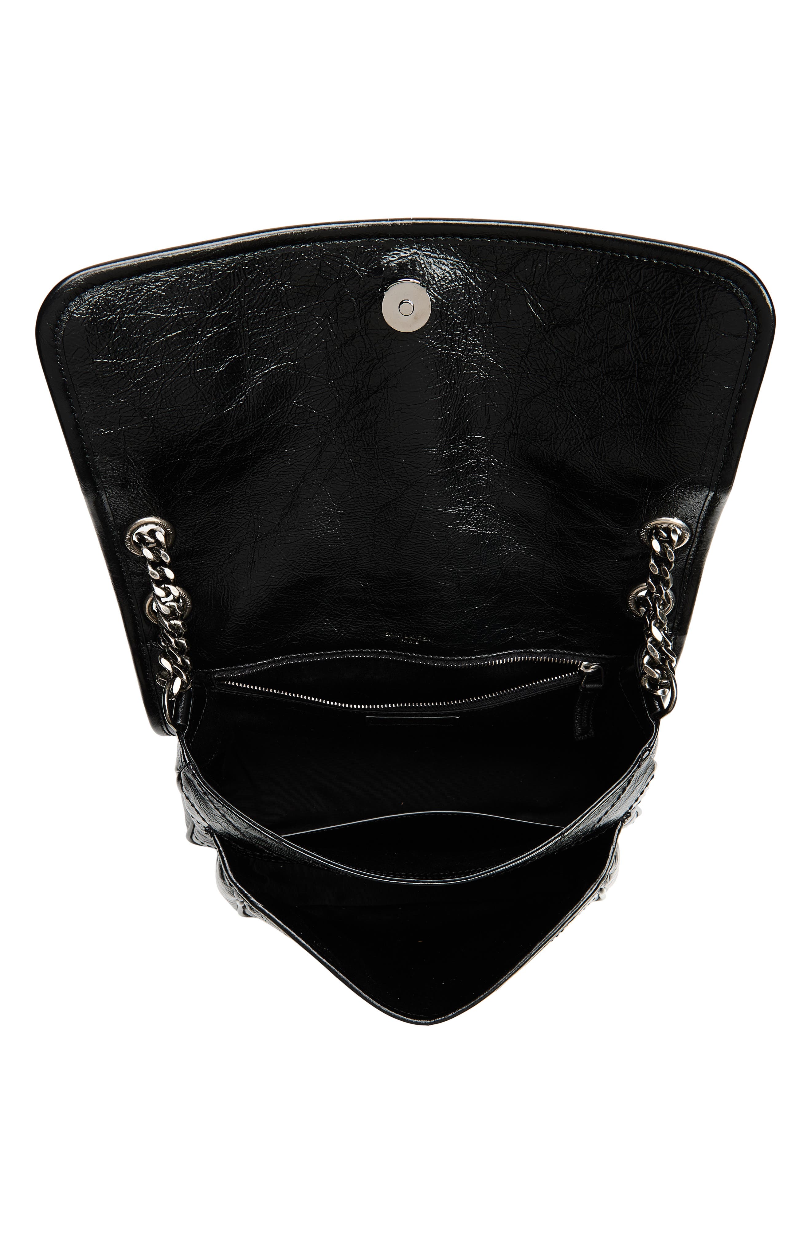 Medium Niki Matelassé Leather Shoulder Bag, Alternate, color, 1000-NERO