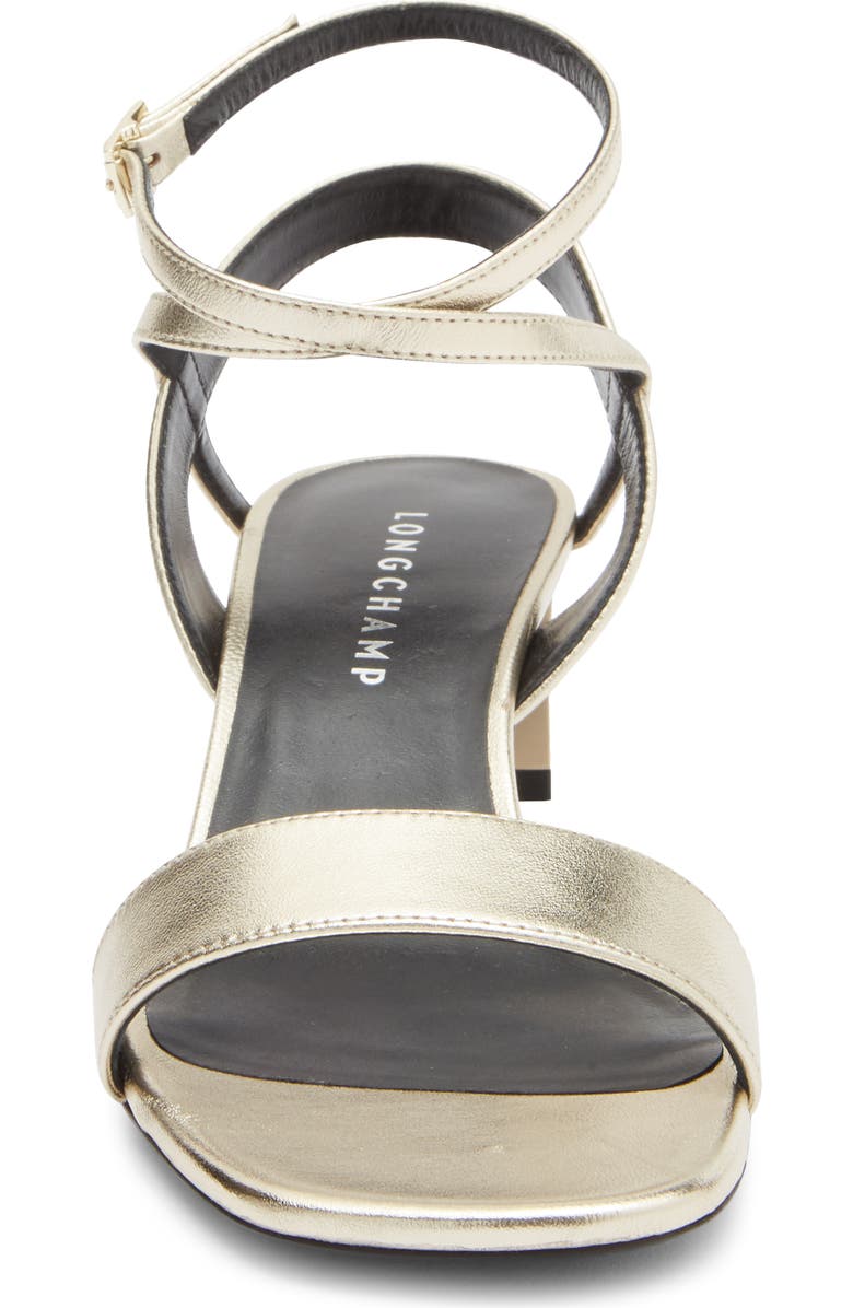 Longchamp Ankle Strap Sandal, Alternate, color, Pale Gold