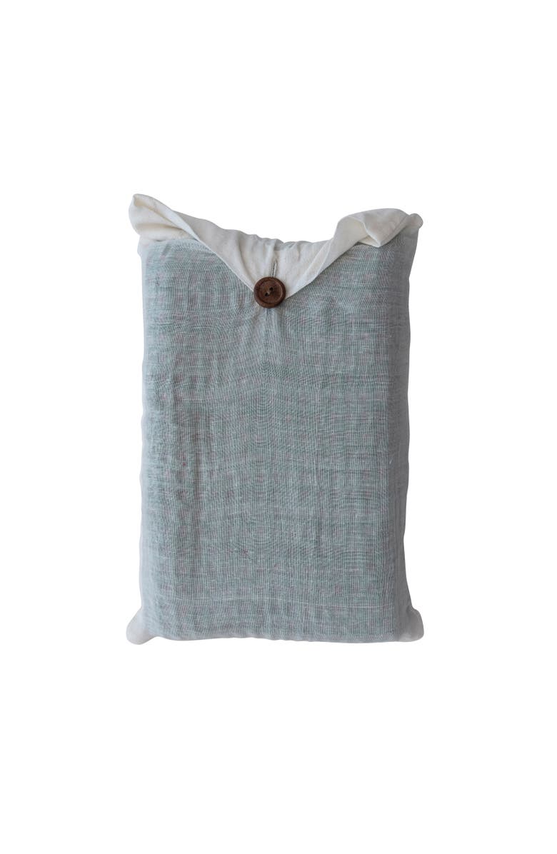 Storied Home Cotton Waffle Weave Tea Towels with Kantha Stitch, Red and Green, Set of 2 in Cotton Bag, Main, color, Red