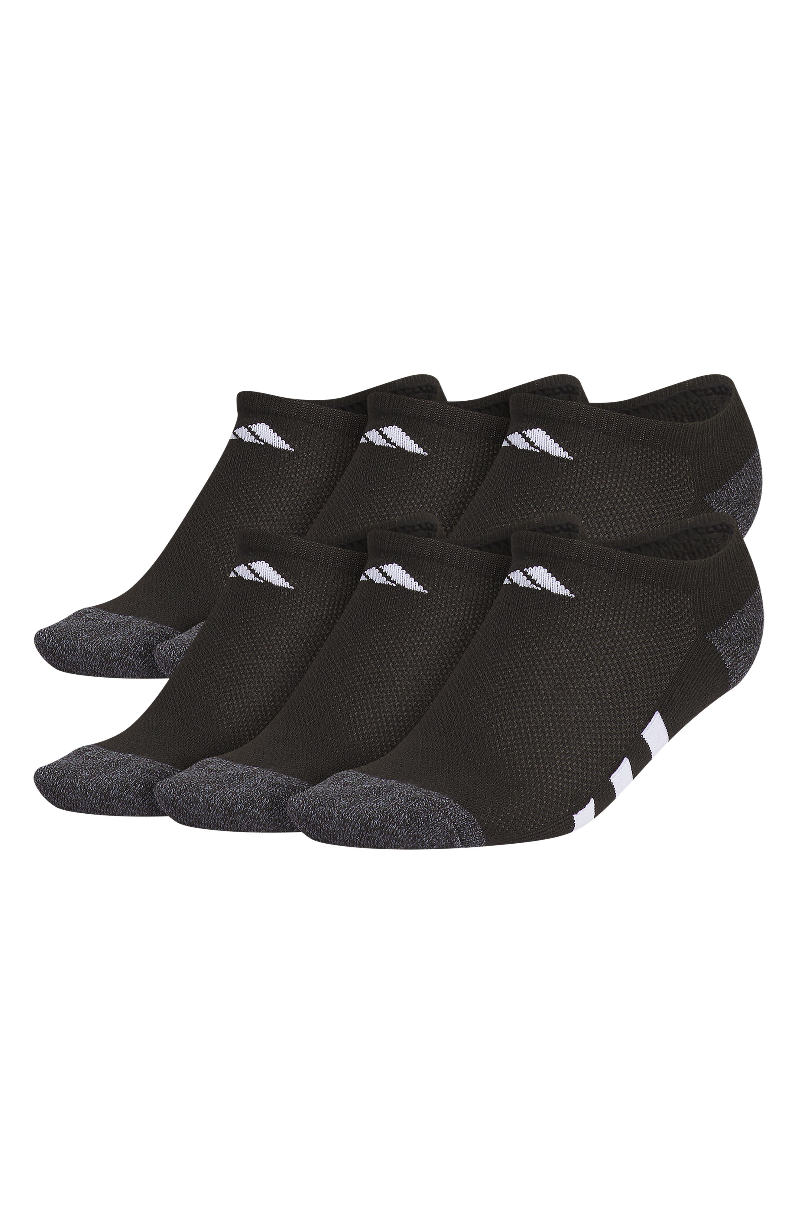 adidas Kids' Athletic Cushioned No Show Socks - Pack of 6