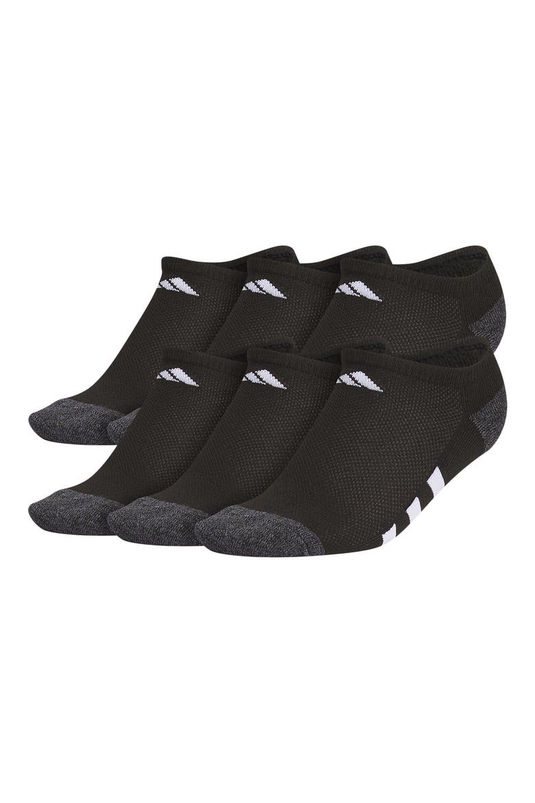 Kids' Athletic Cushioned No Show Socks - Pack of 6, Main, color, BLACK/ ONIX GREY/ WHITE