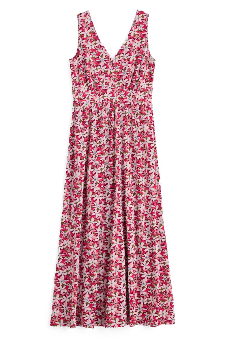 Polmanter Floral Sleeveless Organic Cotton Jersey Maxi Dress, Alternate, color, TROPIC FLOWER DARK FREESIA