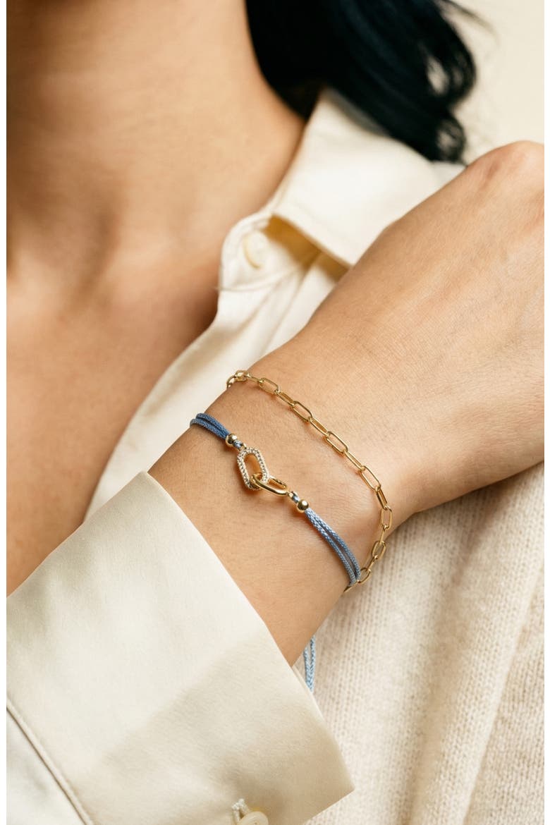 Set of 2 Friendship Bracelets, Alternate, color, GOLD/ BLUE
