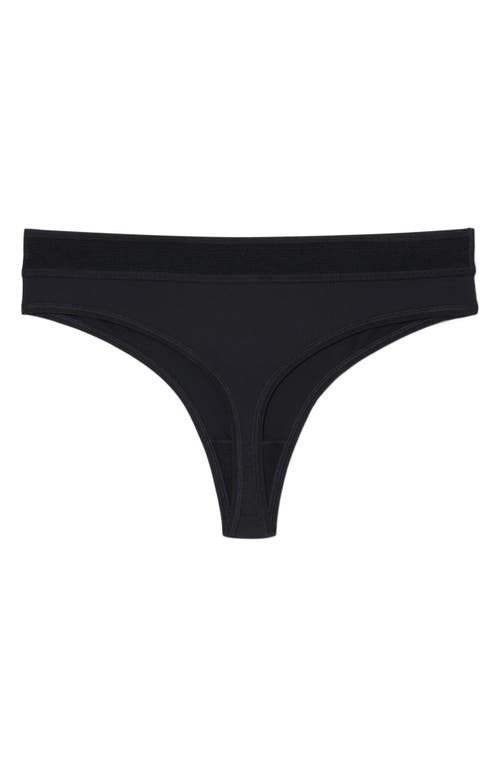 Lacoste Solid Thong In Black