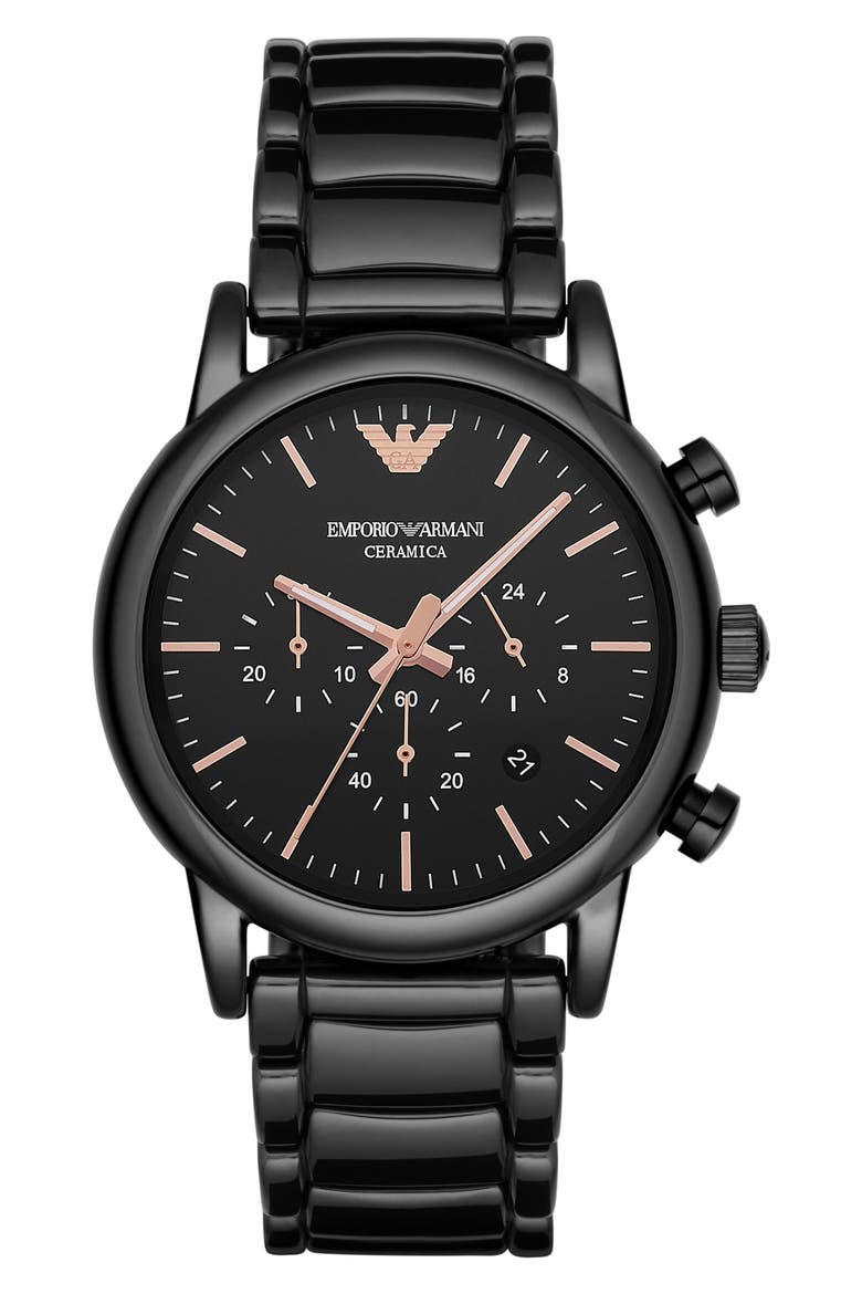 Men's Dress Bracelet Watch, 43mm, Main, color, BLACK