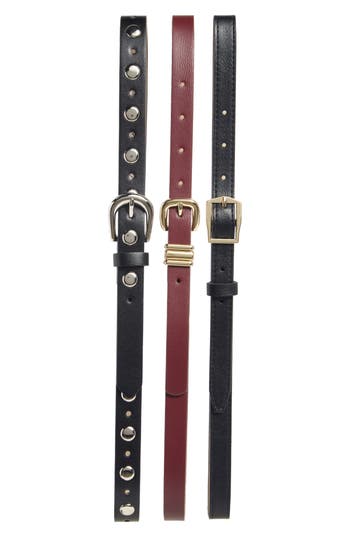 Steve Madden 3-for-1 Faux Leather Belt Set In Multi