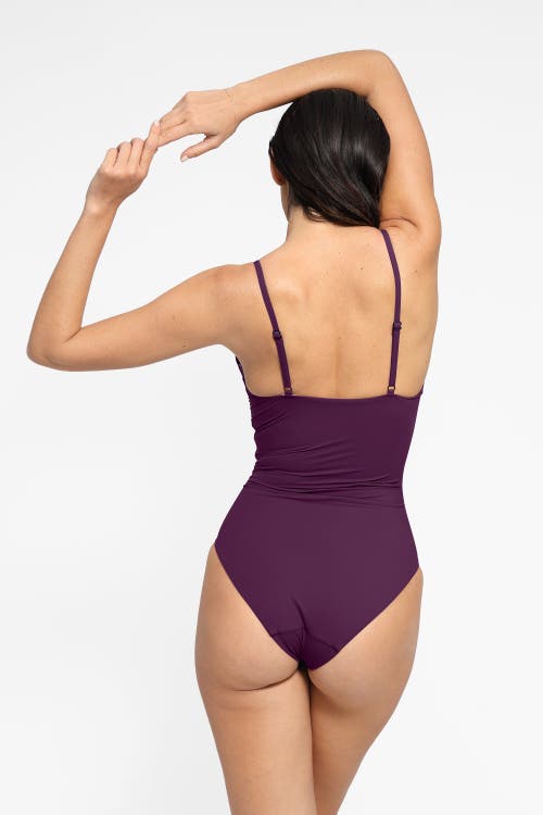 Popilush Shapewear Ruched Cross-front Sculpting One-piece Swimsuit In Dark Pastel Purple