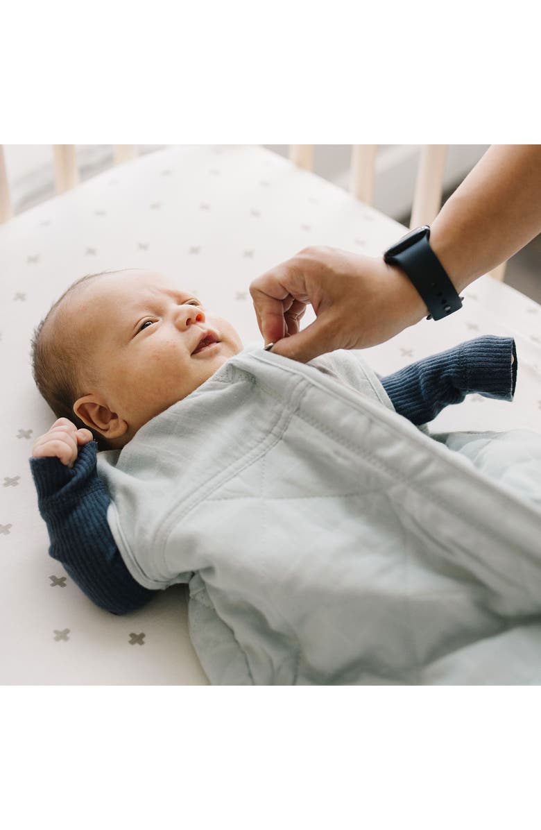 little unicorn Cotton Muslin Quilted Wearable Blanket, Alternate, color, Sea Salt