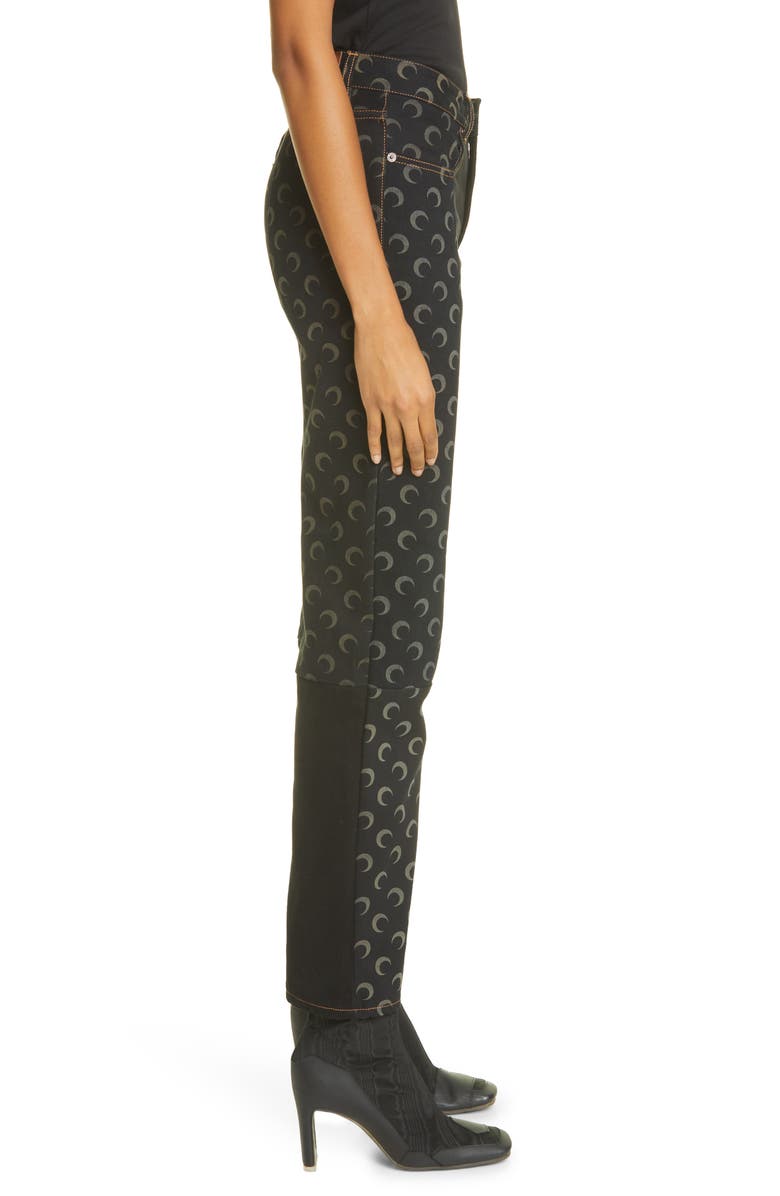 Marine Serre Moon Print Straight Leg Jeans, Alternate, color, 