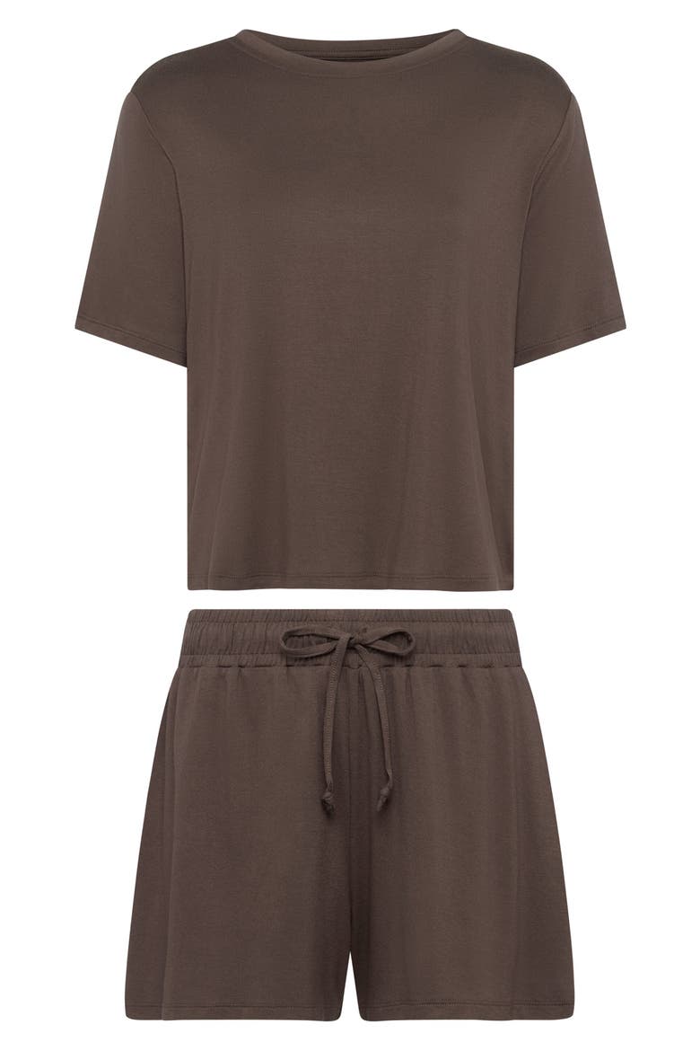 Pajama Short Set, Alternate, color, COFFEE