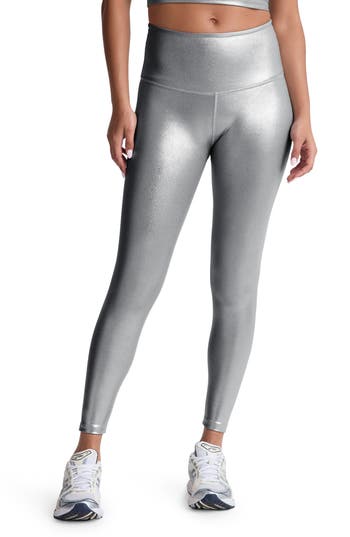Beyond Yoga Spacedye Lift Your Spirits Active Bra In Silver