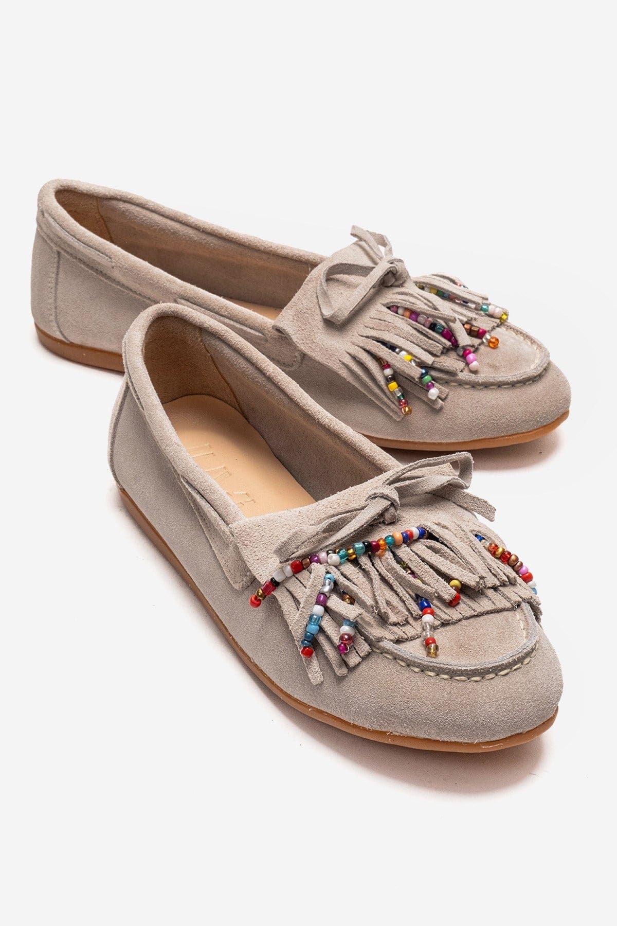 Forever & Always Shoes Evelyn Leather Loafer, Main, color, Beige Suede