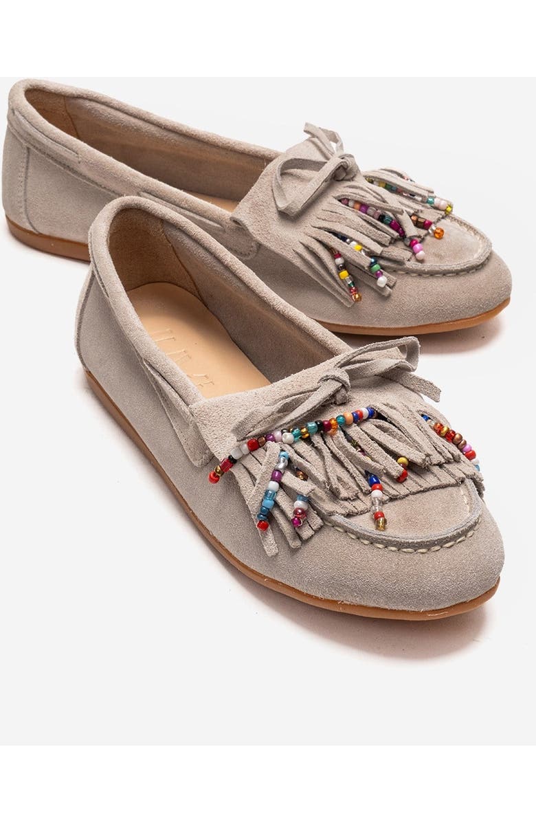 Forever & Always Shoes Evelyn Leather Loafer, Main, color, Beige Suede