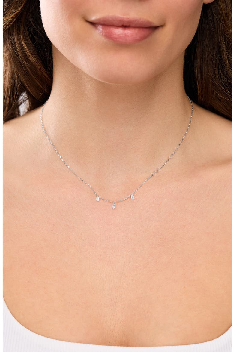18K Gold Liora Natural Diamond Y-Necklace, Alternate, color, 18K WHITE GOLD