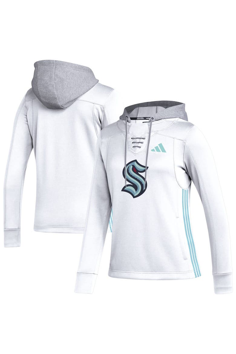 Women's adidas White Seattle Kraken Refresh Skate Lace AEROREADY Pullover Hoodie, Alternate, color, White