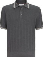 Brunello Cucinelli Cotton textured rib knit polo