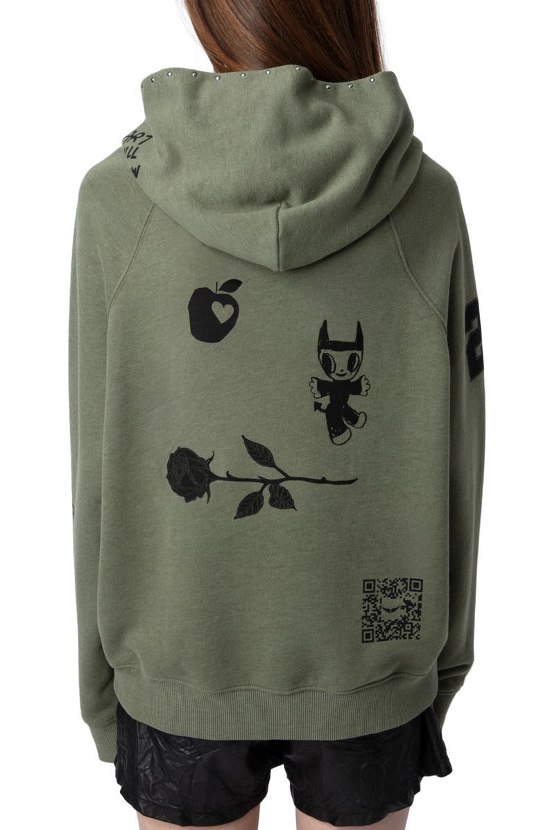 Zadig & Voltaire Georgy Strass Embellished Hoodie, Alternate, color, 