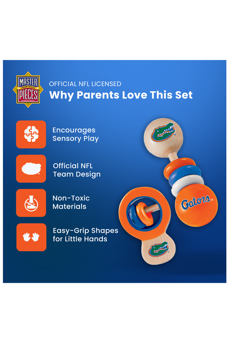Florida Gators Baby Rattles 2-Pack, Alternate, color, Multicolor