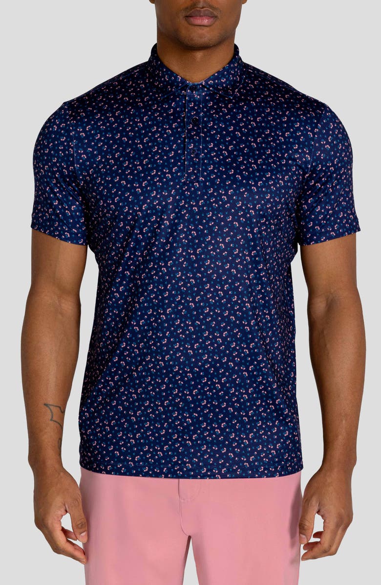 Redvanly Hyndford Floral Polo, Main, color, Midnight Navy