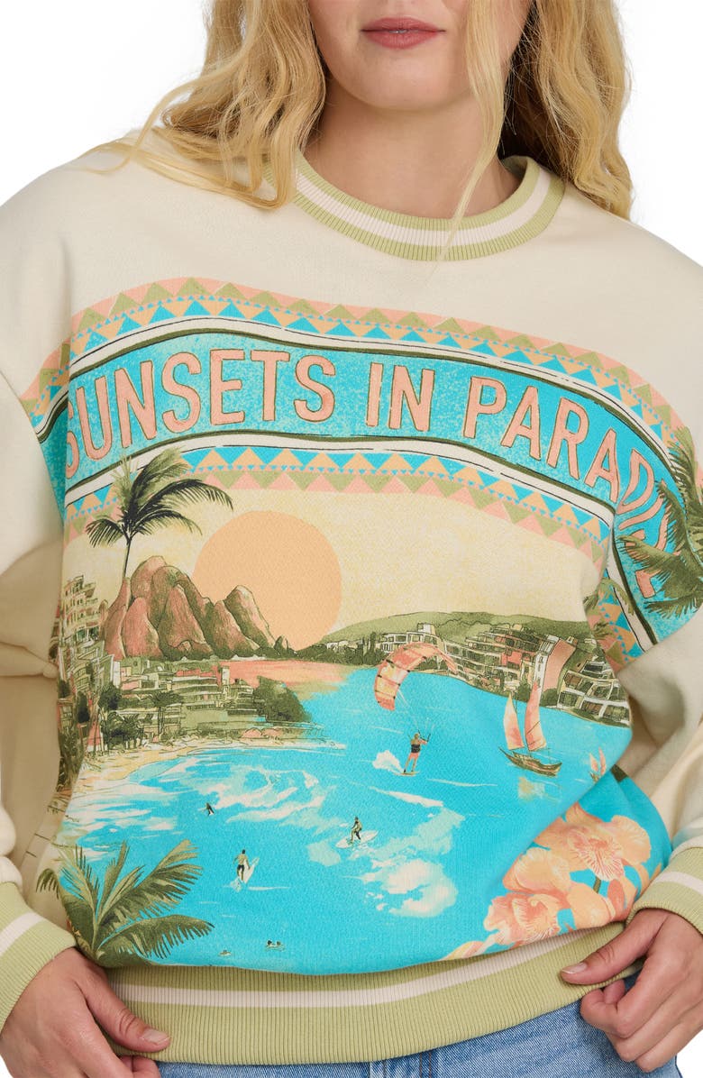 Billabong Summer Dream Kendal Crewneck Sweatshirt, Alternate, color, White Cap