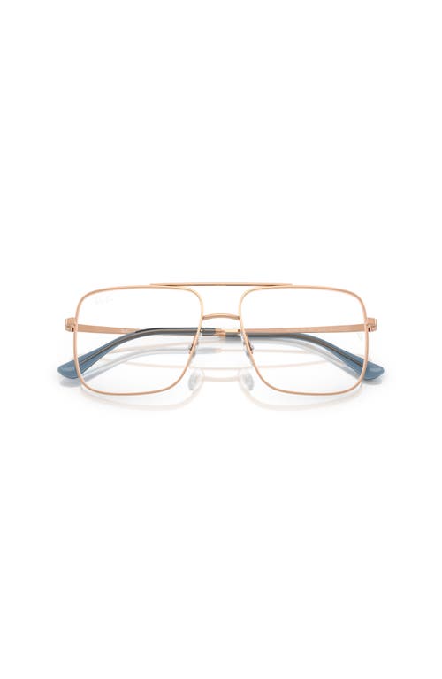 Ray Ban Ray-ban 56mm Square Optical Glasses In Gold