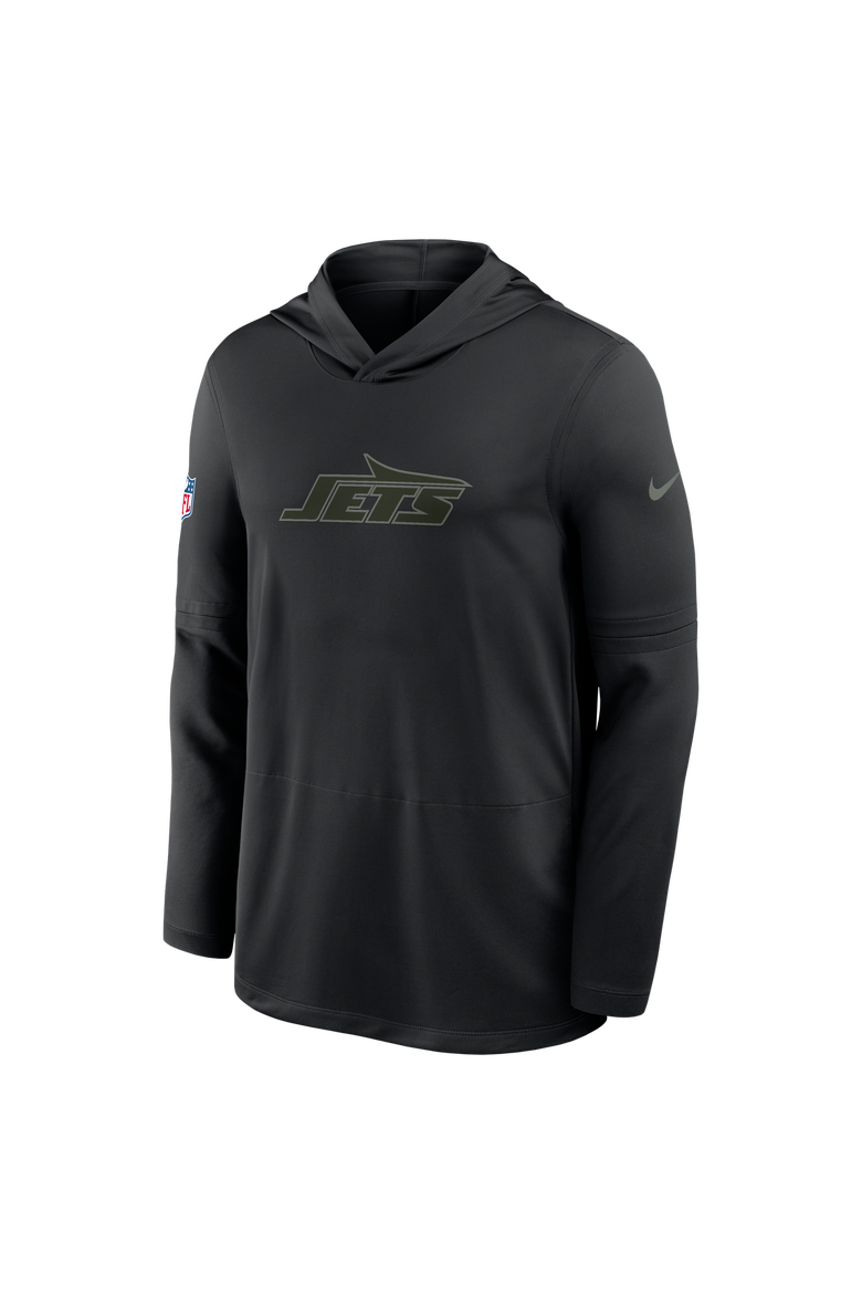 Men's Nike  Black New York Jets Rivalries Collection Sideline Lightweight Hooded Long Sleeve Top, Alternate, color, Black