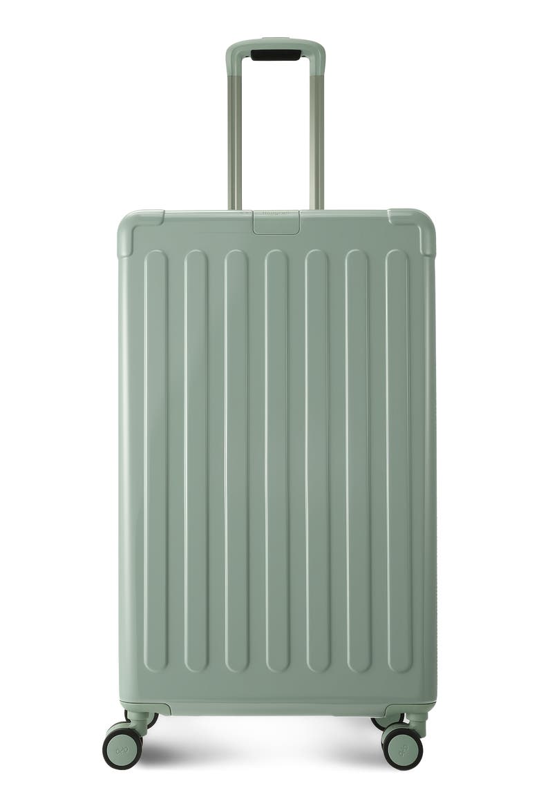 Nostos Glossy Large Spinner Suitcase, Main, color, LAGUNA