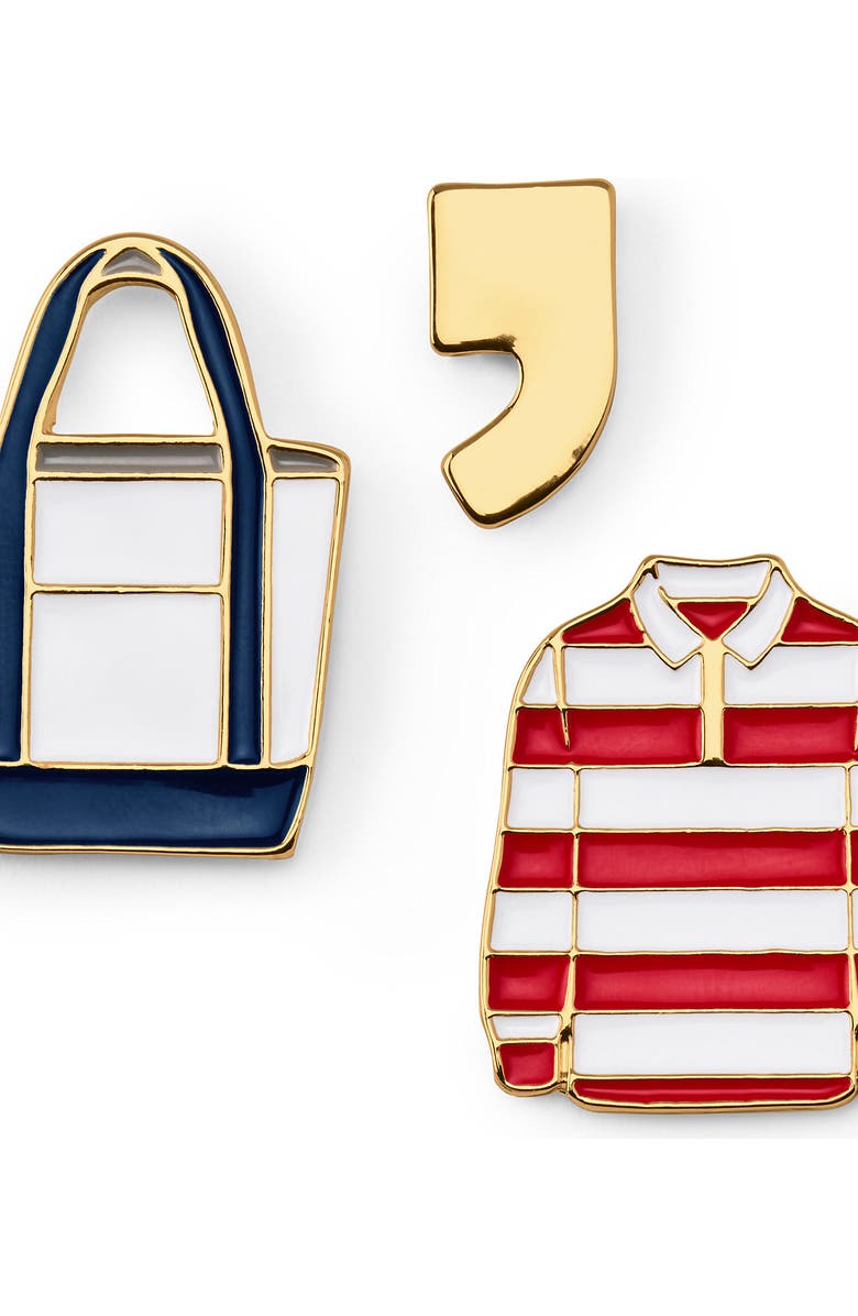 Lands' End Bag Pin Set, Main, color, Gold Le Icons