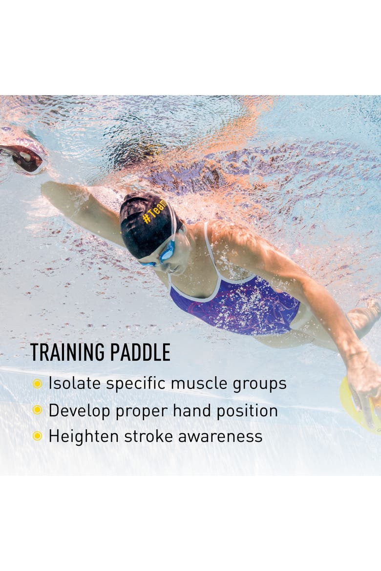 Iso Swim Training Paddles Stroke Technique Trainer Isolates Muscle Groups Strapless, Alternate, color, Black & yellow
