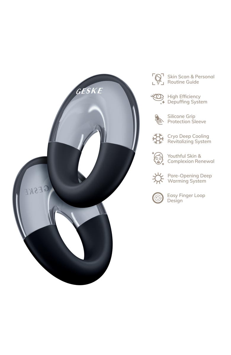 GESKE SmartAppGuided Cool & Warm Eye Massager | 7 in 1, Alternate, color, Black