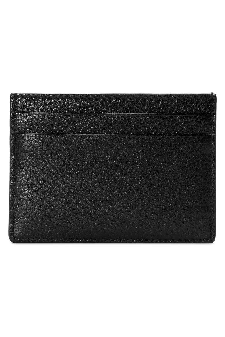 Gucci463 Leather Card Case, Alternate, color, BLACK