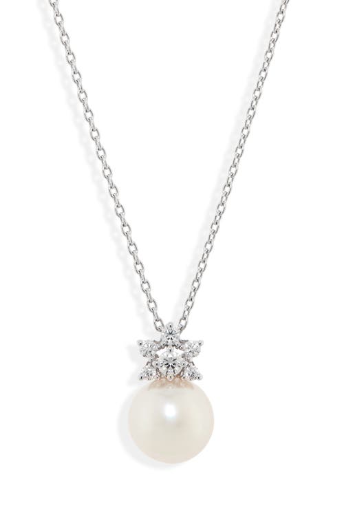 Mikimoto Akoya Cultured Pearl & Diamond Pendant Necklace in White Gold  product