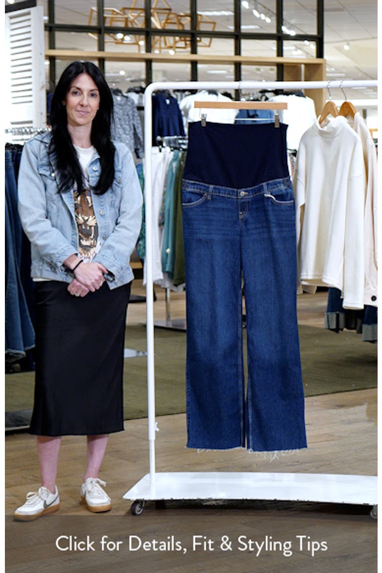 Over the Bump Raw Hem Wide Leg Maternity Jeans video