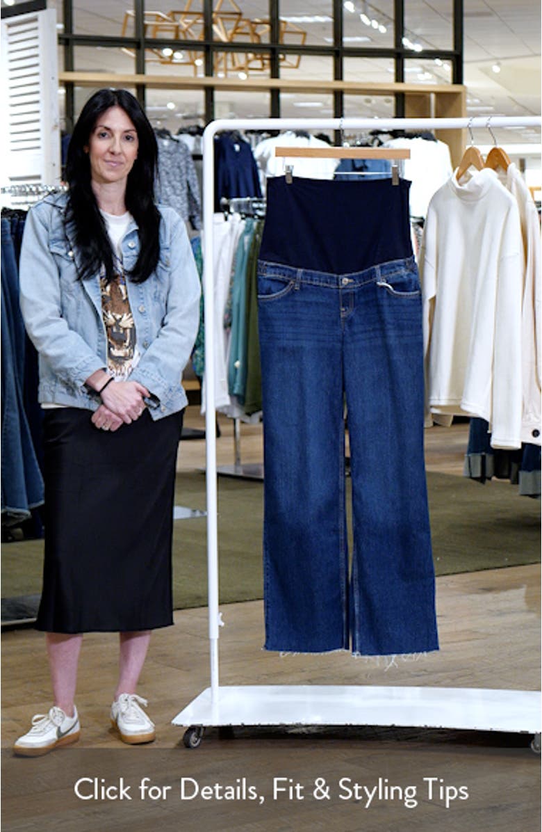Over the Bump Raw Hem Wide Leg Maternity Jeans, sales video thumbnail