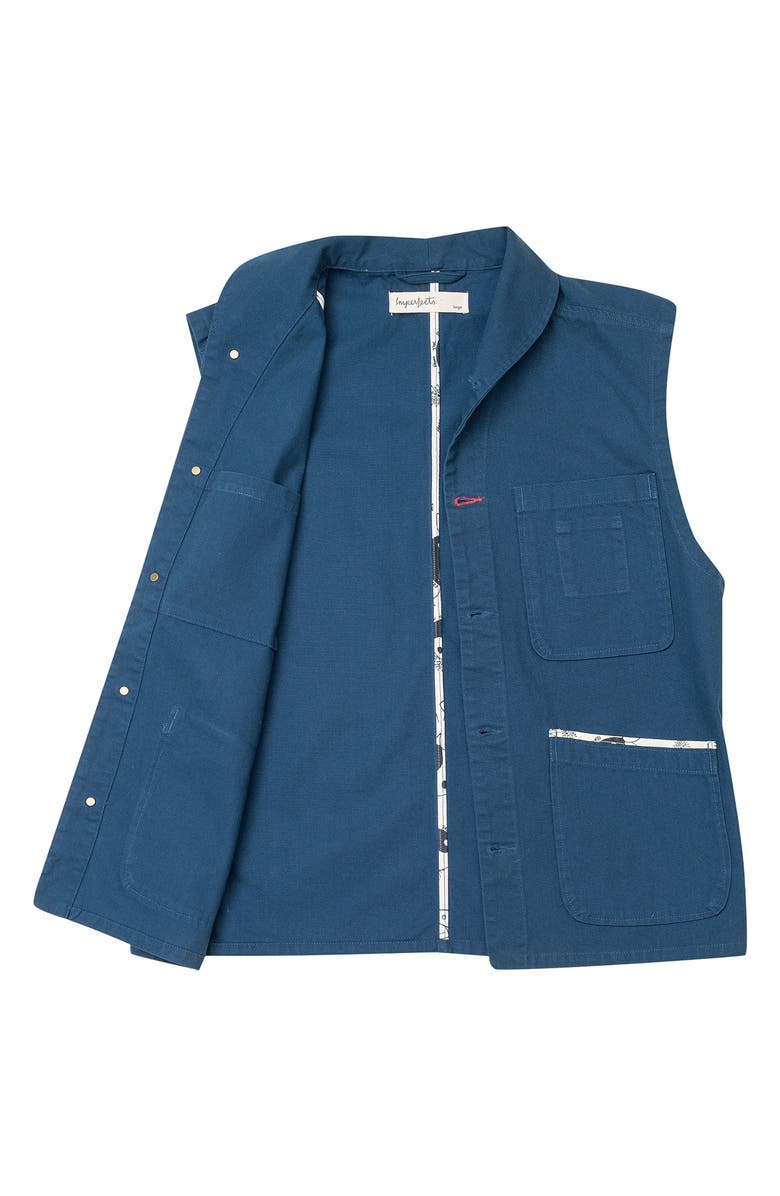 Imperfects Organic Cotton Canvas Shepherds Vest, Alternate, color, Banks Street Blue